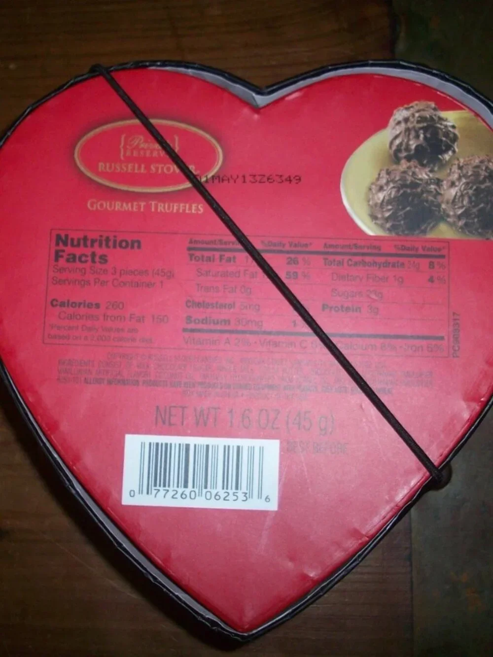 Valentine’s Candy Box Black Padded 6